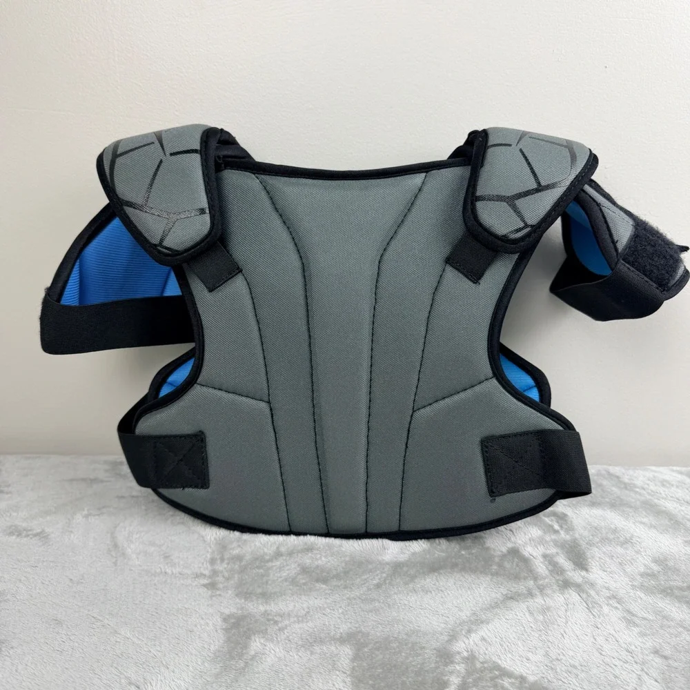 Nike Vapor LT Youth Small Lacrosse Shoulder‎ Pads Gray Blue NOCSAE Certified